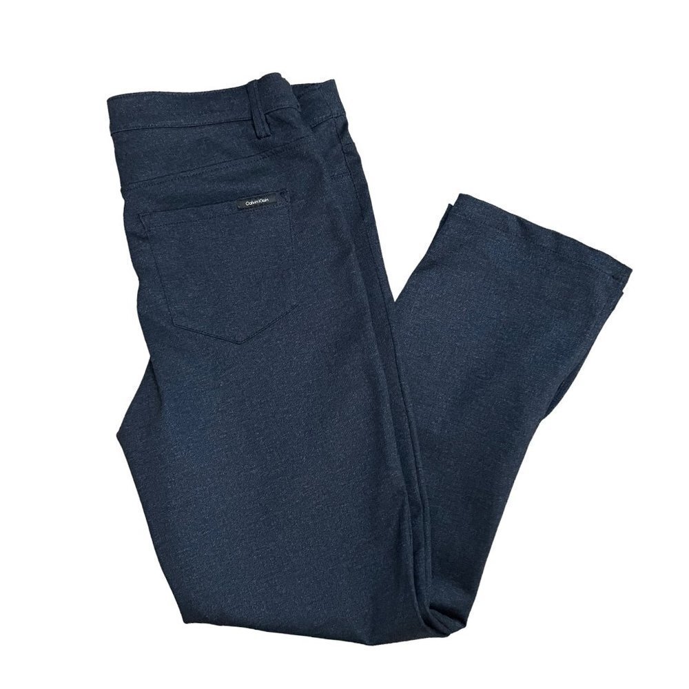 CALVIN Klein Dark Denim Look Split Hem Jeggings Jeans Leggings Pants‎ M NEW